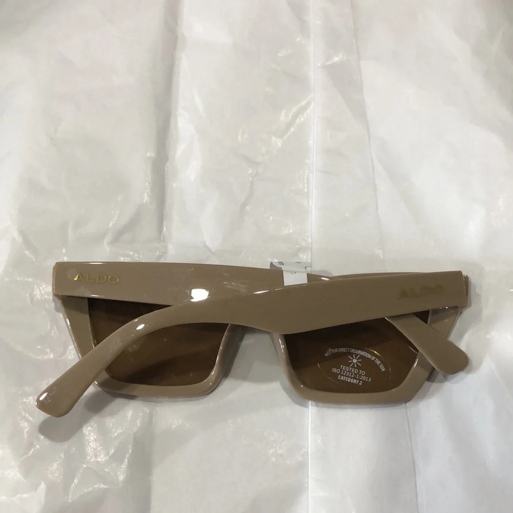 Aldo‎ tan latte square cat eye reflective sunglasses new